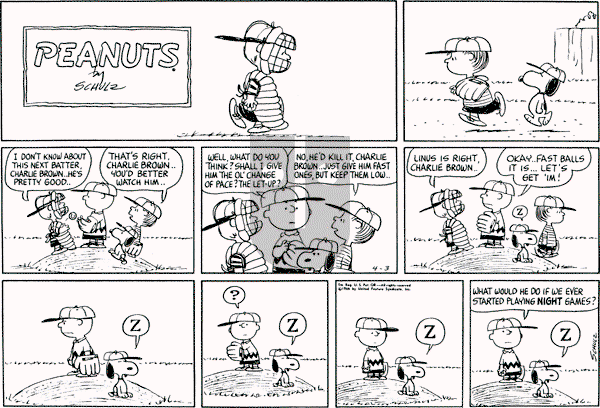 Peanuts - Sunday April 3, 1966 Comic Strip