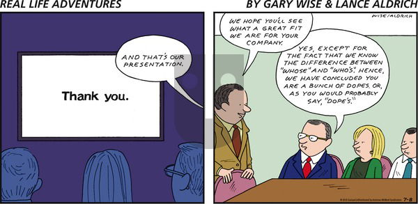Real Life Adventures on Sunday July 8, 2018 Comic Strip