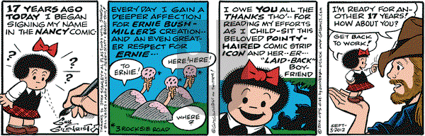 Nancy on Monday September 3, 2012 Comic Strip