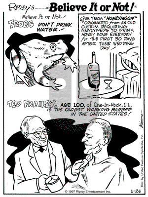 Ripley's Believe It or Not on Thursday June 26, 1997 Comic Strip