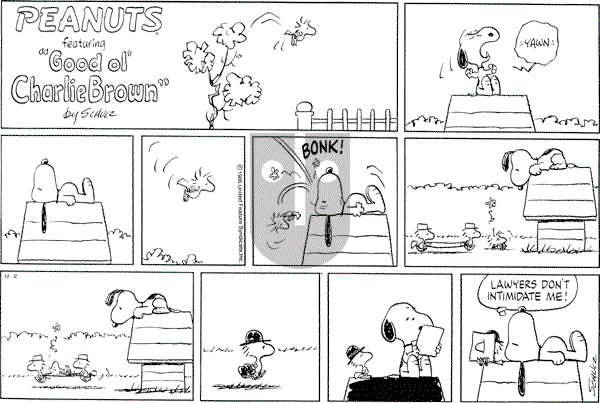 Peanuts - Sunday November 2, 1986 Comic Strip