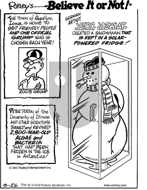 Ripley's Believe It or Not on Monday May 26, 2003 Comic Strip