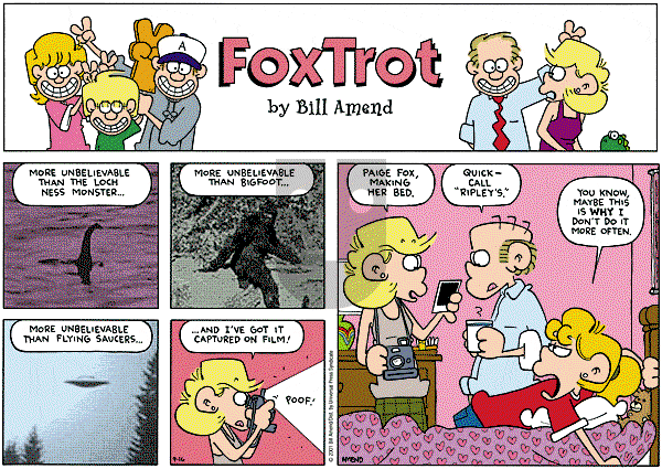 FoxTrot on Sunday September 16, 2001 Comic Strip