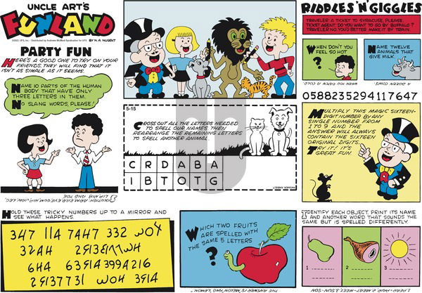 Uncle Art's Funland on Sunday May 15, 2022 Comic Strip