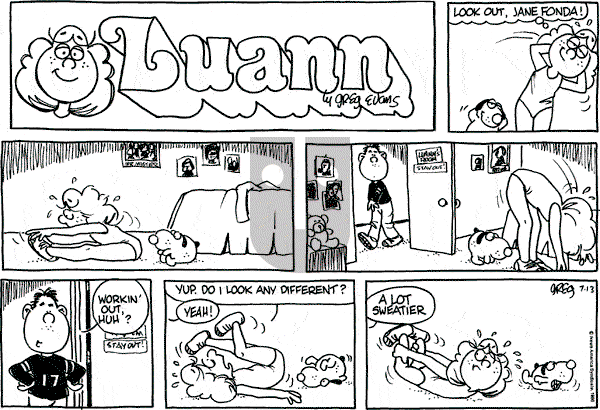 Luann on Sunday July 13, 1986 Comic Strip