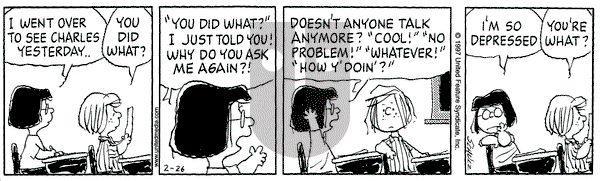 Peanuts on Wednesday February 26, 1997 Comic Strip