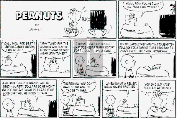 Peanuts - Sunday September 12, 1993 Comic Strip