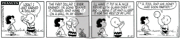 Peanuts on Saturday March 21, 1959 Comic Strip