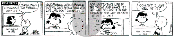 Peanuts on Wednesday July 29, 1970 Comic Strip
