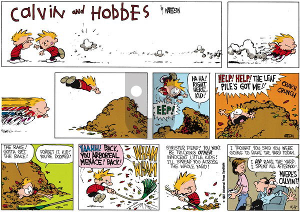 Calvin and Hobbes on Sunday October 4, 1987 Comic Strip