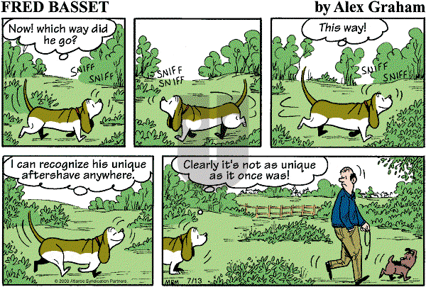 Fred Basset on Sunday July 13, 2003 Comic Strip