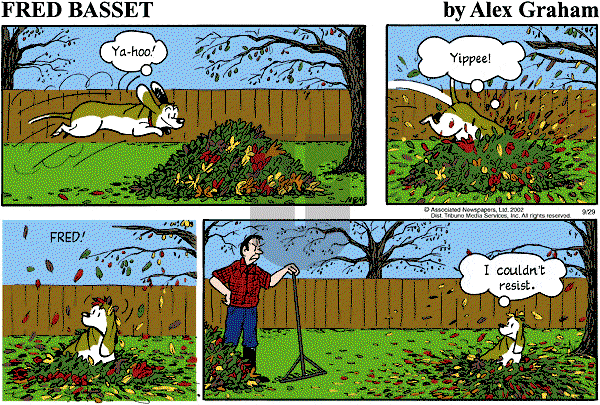 Fred Basset - Sunday September 29, 2002 Comic Strip
