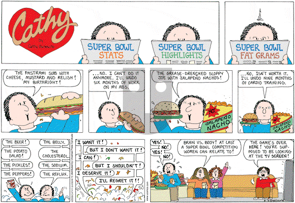 Cathy Classics - Sunday February 3, 2008 Comic Strip