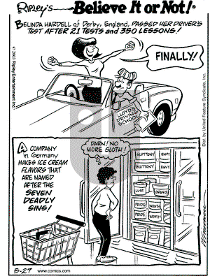 Ripley's Believe It or Not on Tuesday May 27, 2003 Comic Strip