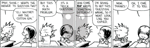 Calvin and Hobbes - Monday September 25, 2023 Comic Strip