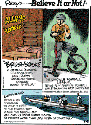 Ripley's Believe It or Not on Monday August 8, 2011 Comic Strip