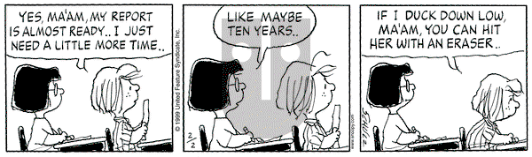 Peanuts on Tuesday February 2, 1999 Comic Strip