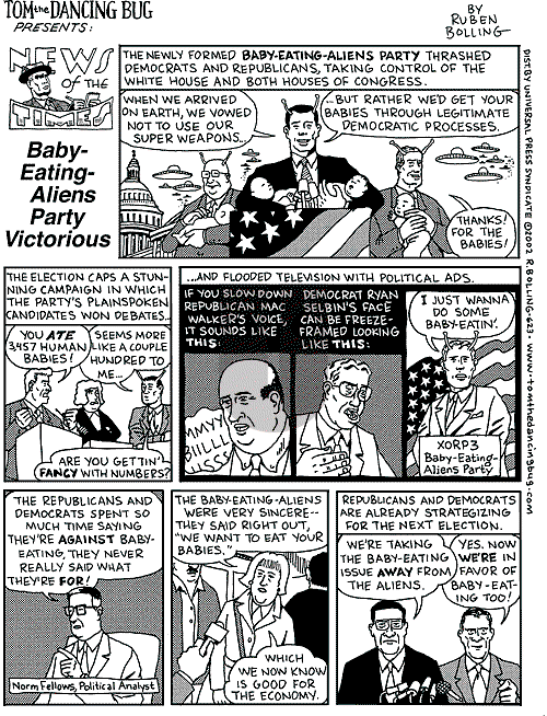 Tom the Dancing Bug on Saturday November 16, 2002 Comic Strip
