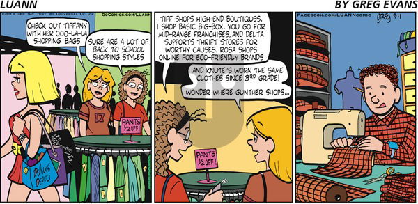 Luann on Sunday September 1, 2013 Comic Strip