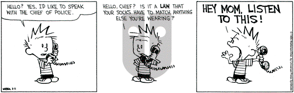 Calvin and Hobbes on Saturday March 11, 1995 Comic Strip