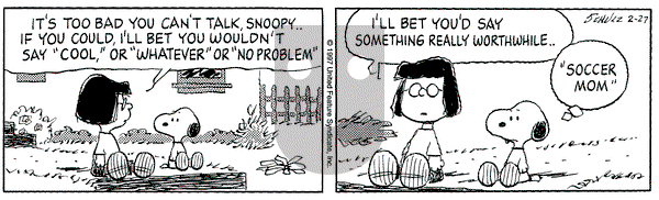 Peanuts on Thursday February 27, 1997 Comic Strip