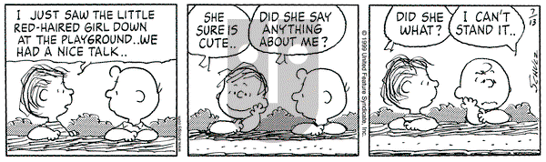 Peanuts on Tuesday July 13, 1999 Comic Strip