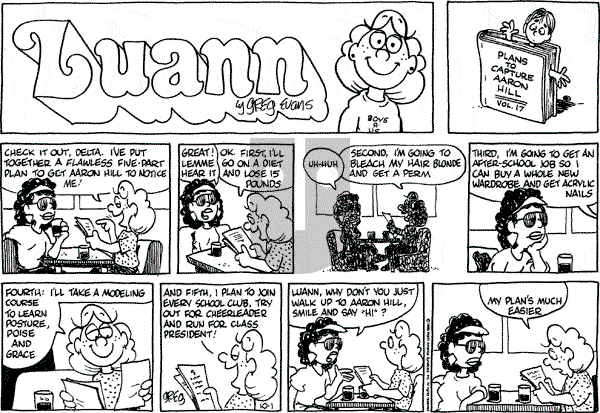 Luann on Sunday October 1, 1989 Comic Strip