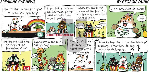 Breaking Cat News on Sunday March 17, 2019 Comic Strip