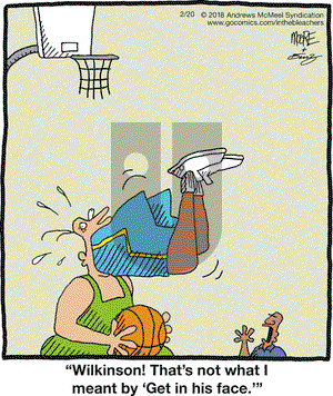 In the Bleachers on Tuesday February 20, 2018 Comic Strip