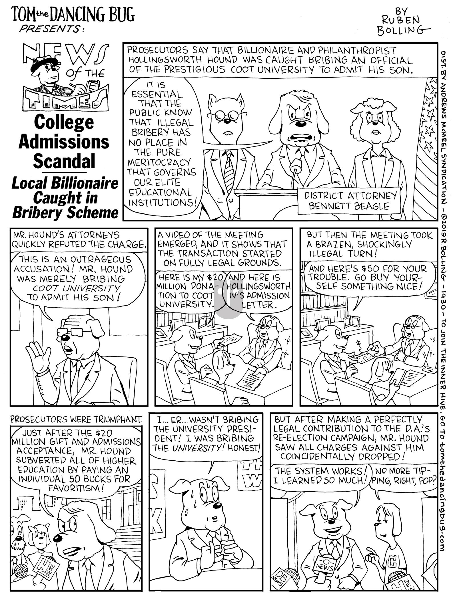 Tom the Dancing Bug - Monday March 18, 2019 Comic Strip