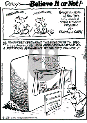 Ripley's Believe It or Not on Wednesday October 27, 2004 Comic Strip