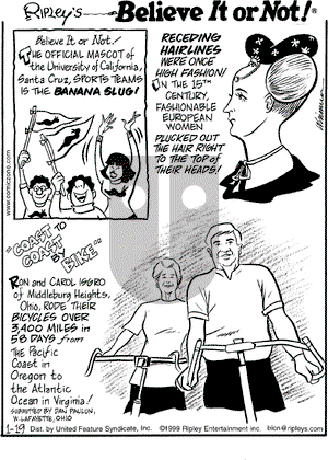 Ripley's Believe It or Not on Tuesday January 19, 1999 Comic Strip