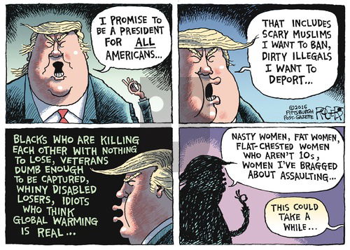 Rob Rogers on Sunday November 13, 2016 Comic Strip
