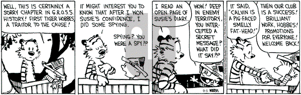 Calvin and Hobbes - Saturday September 5, 2020 Comic Strip