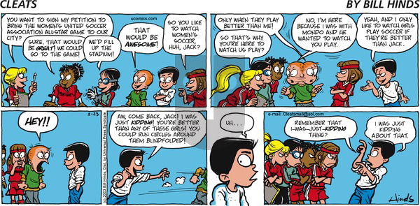 Cleats on Sunday February 23, 2003 Comic Strip