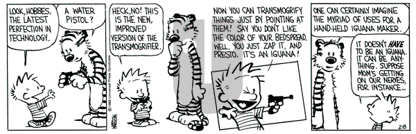 Calvin and Hobbes on Monday February 8, 1988 Comic Strip