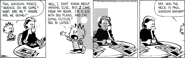 Calvin and Hobbes - Friday May 1, 1992 Comic Strip