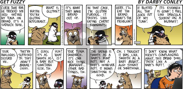 Get Fuzzy on Sunday March 9, 2014 Comic Strip