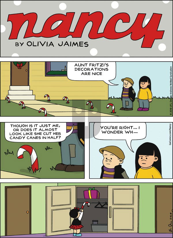 Nancy on Sunday December 16, 2018 Comic Strip