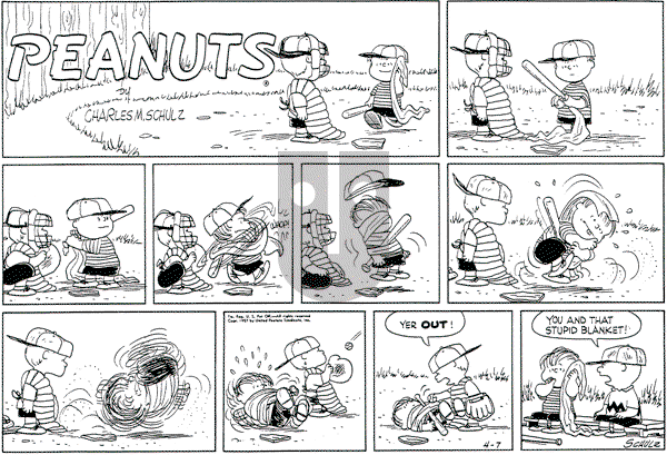 Peanuts - Sunday April 7, 1957 Comic Strip