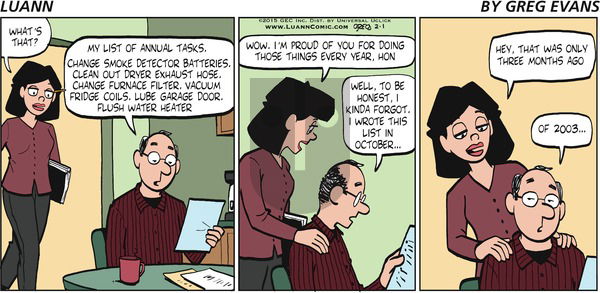 Luann on Sunday February 1, 2015 Comic Strip