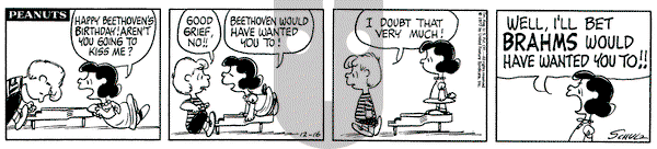 Peanuts on Saturday December 16, 1972 Comic Strip