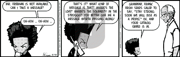 The Boondocks - Saturday August 18, 2001 Comic Strip