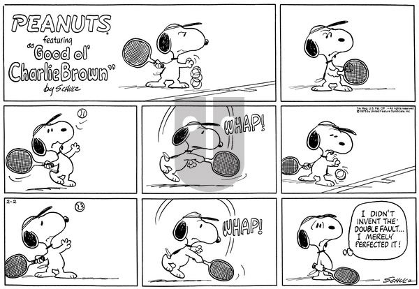 Peanuts on Sunday February 2, 1975 Comic Strip