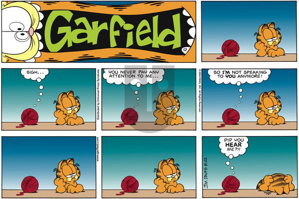 Garfield on Sunday August 22, 2004 Comic Strip