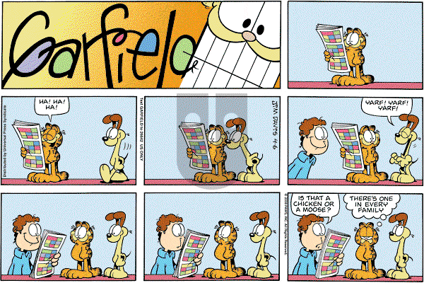Garfield on Sunday April 6, 2008 Comic Strip