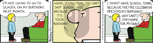 The Born Loser on Monday February 17, 2014 Comic Strip