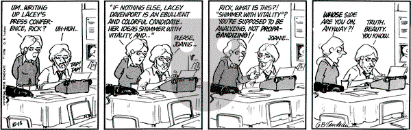 Doonesbury on Friday October 15, 1976 Comic Strip