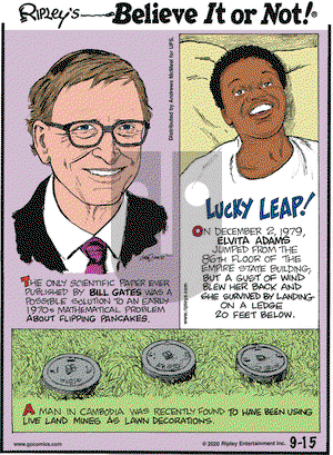Ripley's Believe It or Not on Tuesday September 15, 2020 Comic Strip