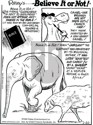 Ripley's Believe It or Not on Wednesday January 20, 1999 Comic Strip
